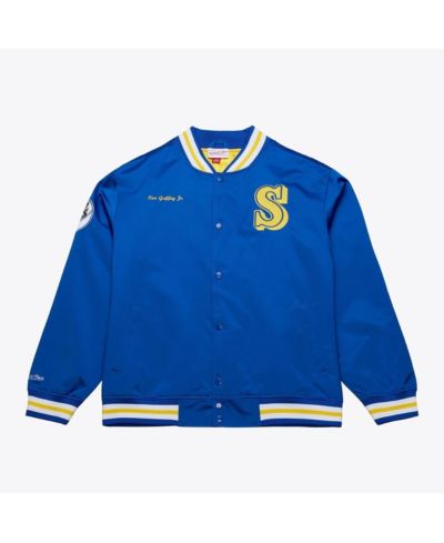 Mitchell & Ness Men's Ken Griffey Jr. Royal Seattle Mariners Legends Collection Lightweight Satin Full-Snap Jacket