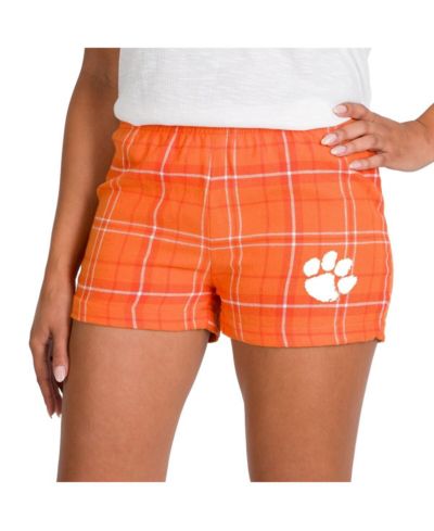 Женские фланелевые шорты Concepts Sport Clemson Tigers оранжево-белые