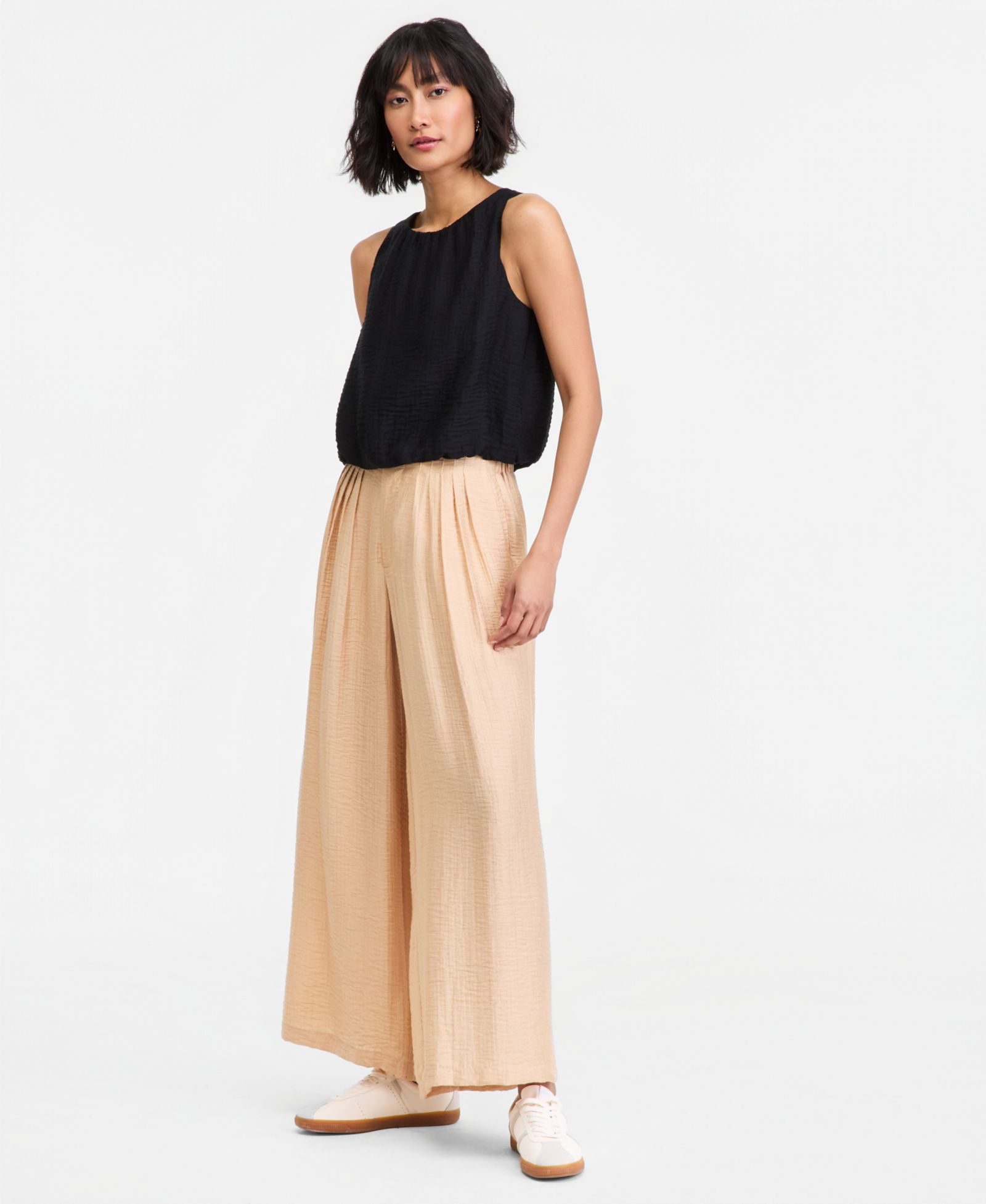 On 34th Women's Pintucked Gauze Wide-Leg Pants, Regular & Short, Macy's Exclusive