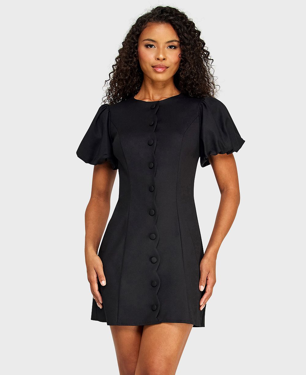 Мини-платье Alex & Sophia Juniors' Scallop Button-Front