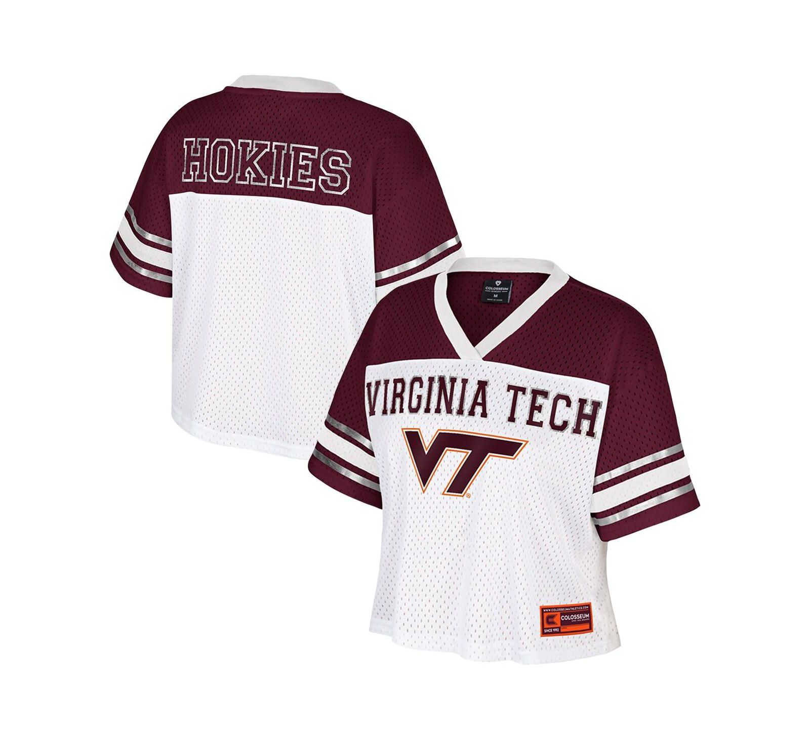 Colosseum Женская укороченная футбольная джерси Virginia Tech Hokies Treasure, белая