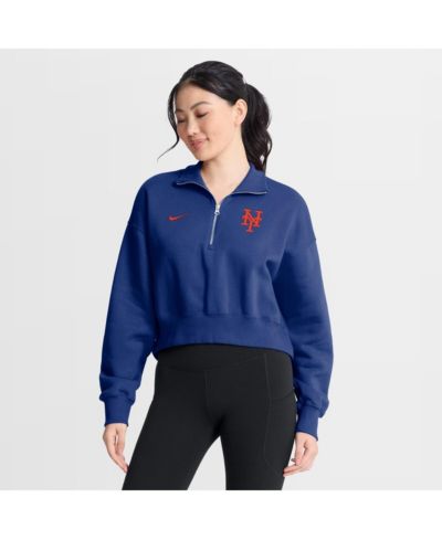 Nike Women's Royal New York Mets Primetime Phoenix флисовая кофта на молнии с коротким рукавом