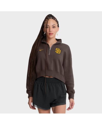 Женская свитшот Nike San Diego Padres Primetime Phoenix Fleece Half-Zip Коричневая