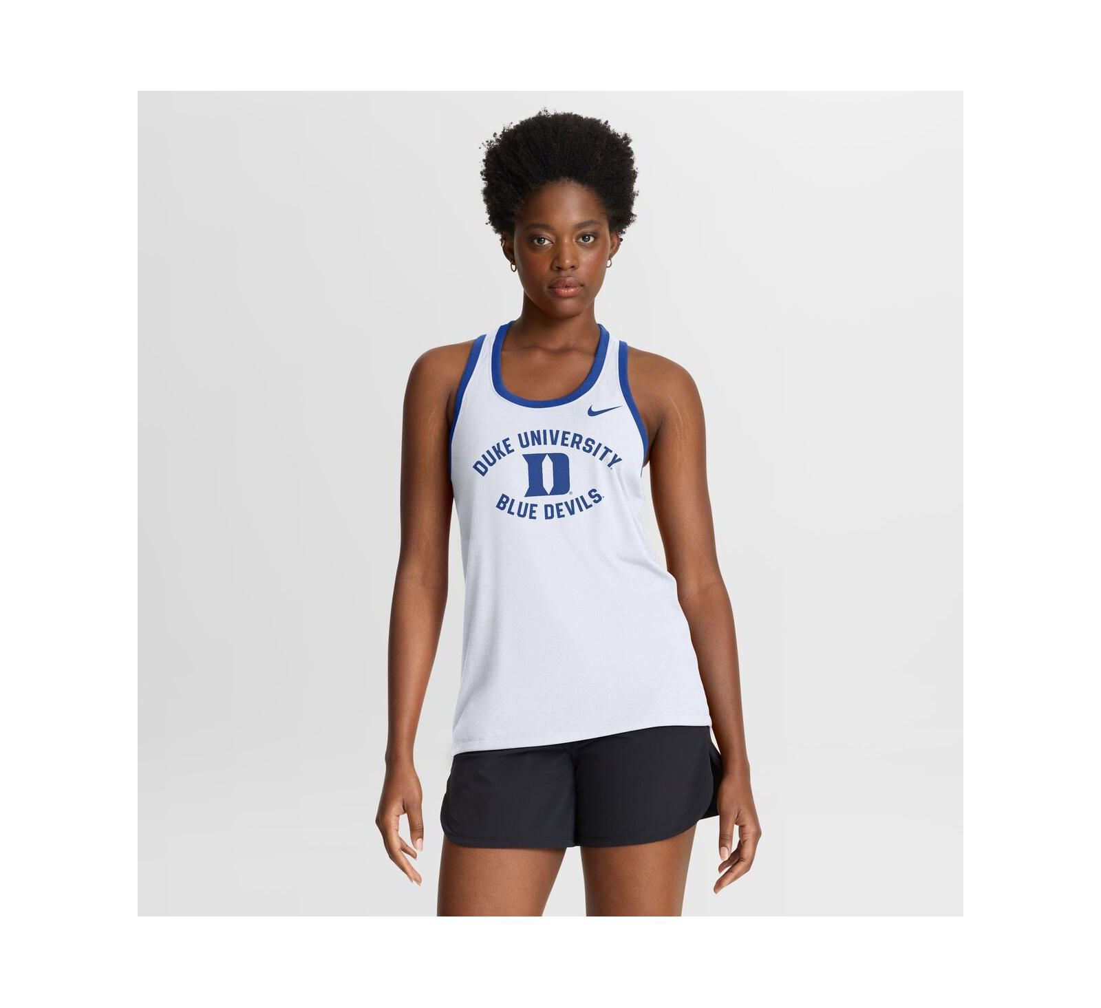 Nike Женский майка Dri-FIT Tri-Blend White Duke Blue Devils Uni Name