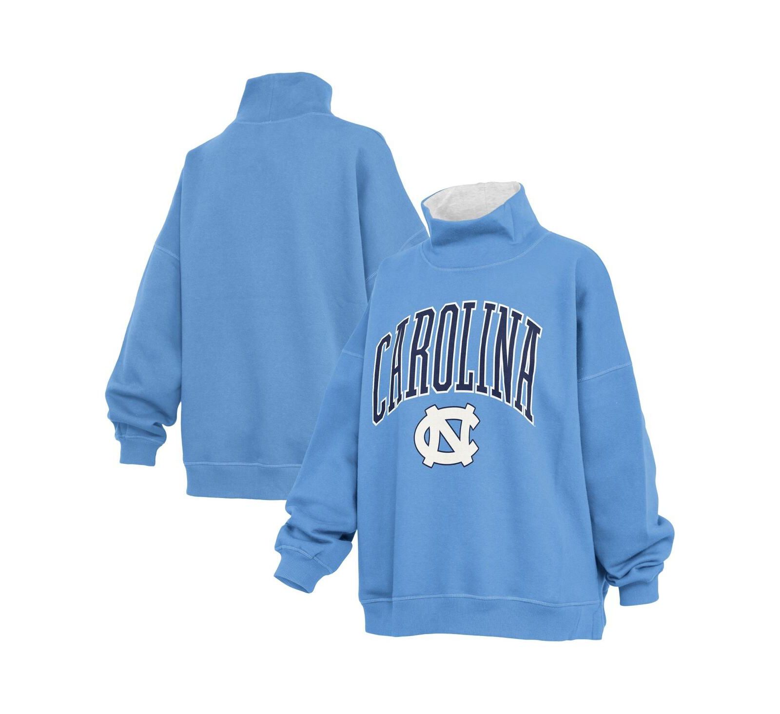 Pressbox Женский оверсайз свитшот Carolina Blue North Carolina Tar Heels Mock Neck
