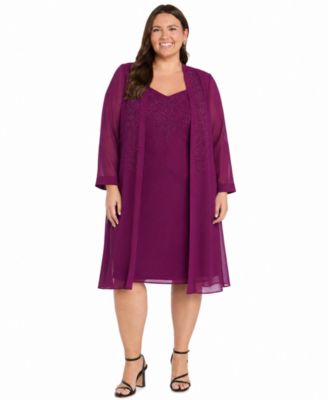R & M Richards Plus Size Removable Jacket & Dress 2-Piece Set
