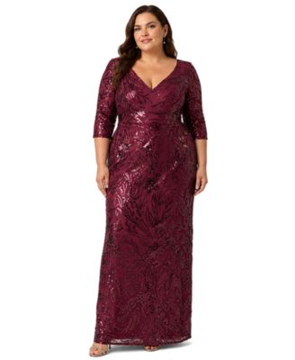 Вечернее платье Adrianna Papell Plus Size V-Neck
