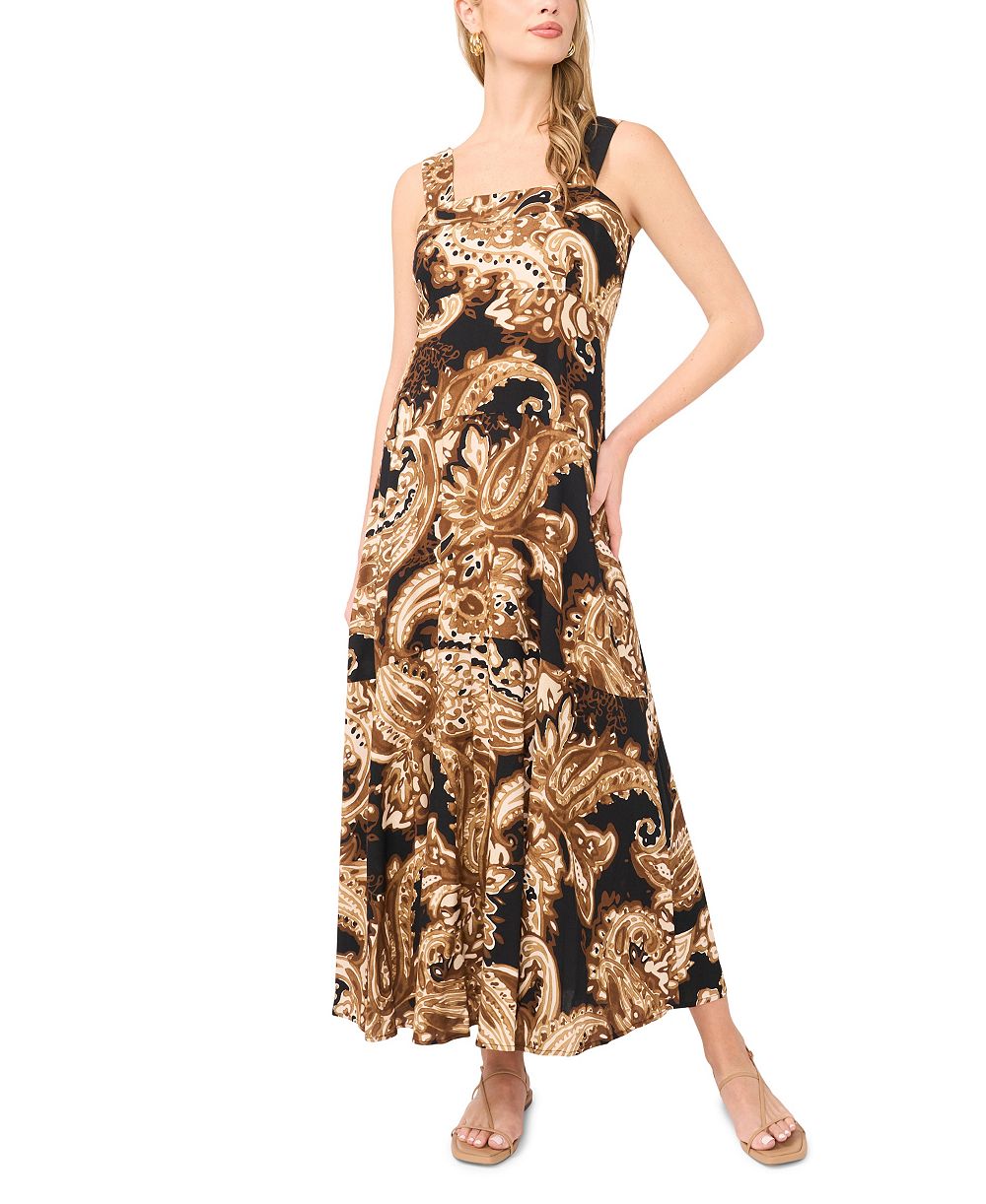 Женское платье Vince Camuto Paisley-Print Square-Neck Smocked-Back Sleeveless Maxi