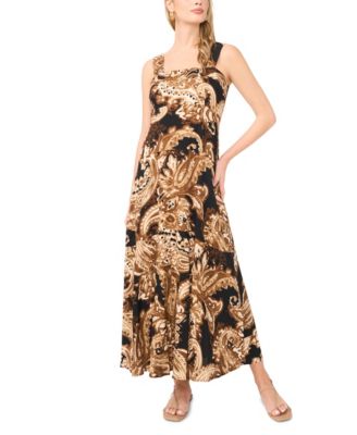 Женское платье Vince Camuto Paisley-Print Square-Neck Smocked-Back Sleeveless Maxi