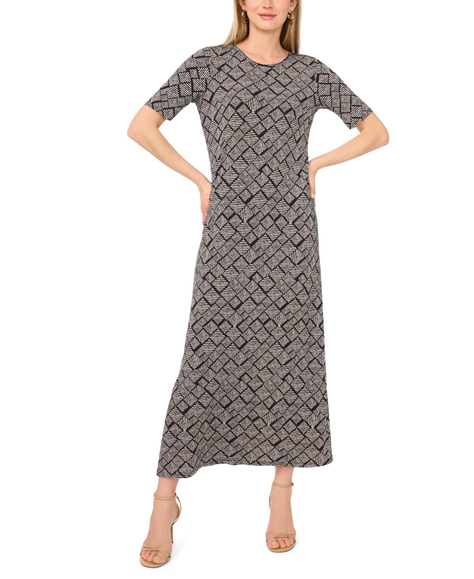 Vince Camuto Women's Crewneck Pull-On Maxi Dress