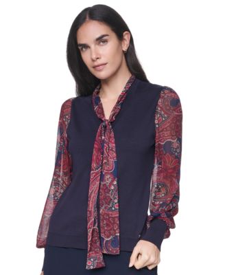 Женский свитер Tommy Hilfiger Paisley с V-образным вырезом
