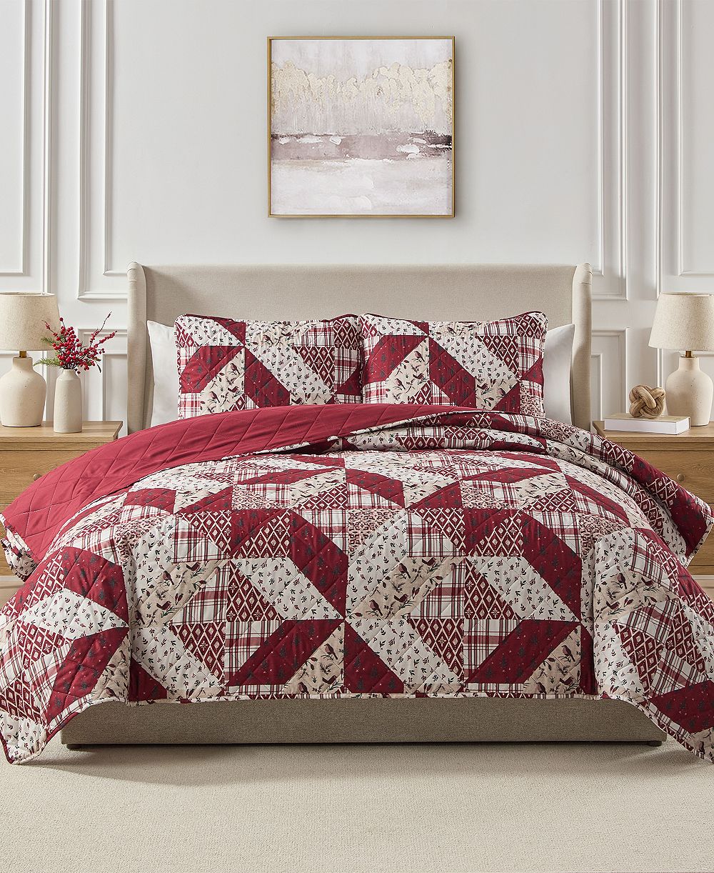 Комплект из 3 стеганых одеял Seventh Studio Cardinal Patchwork, King