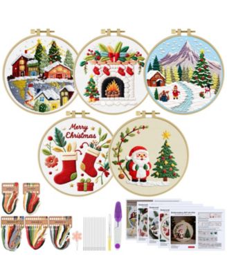 GNUADZ набор для вышивания для начинающих, 5 наборов, цветы, Cross Stitch, Кот
