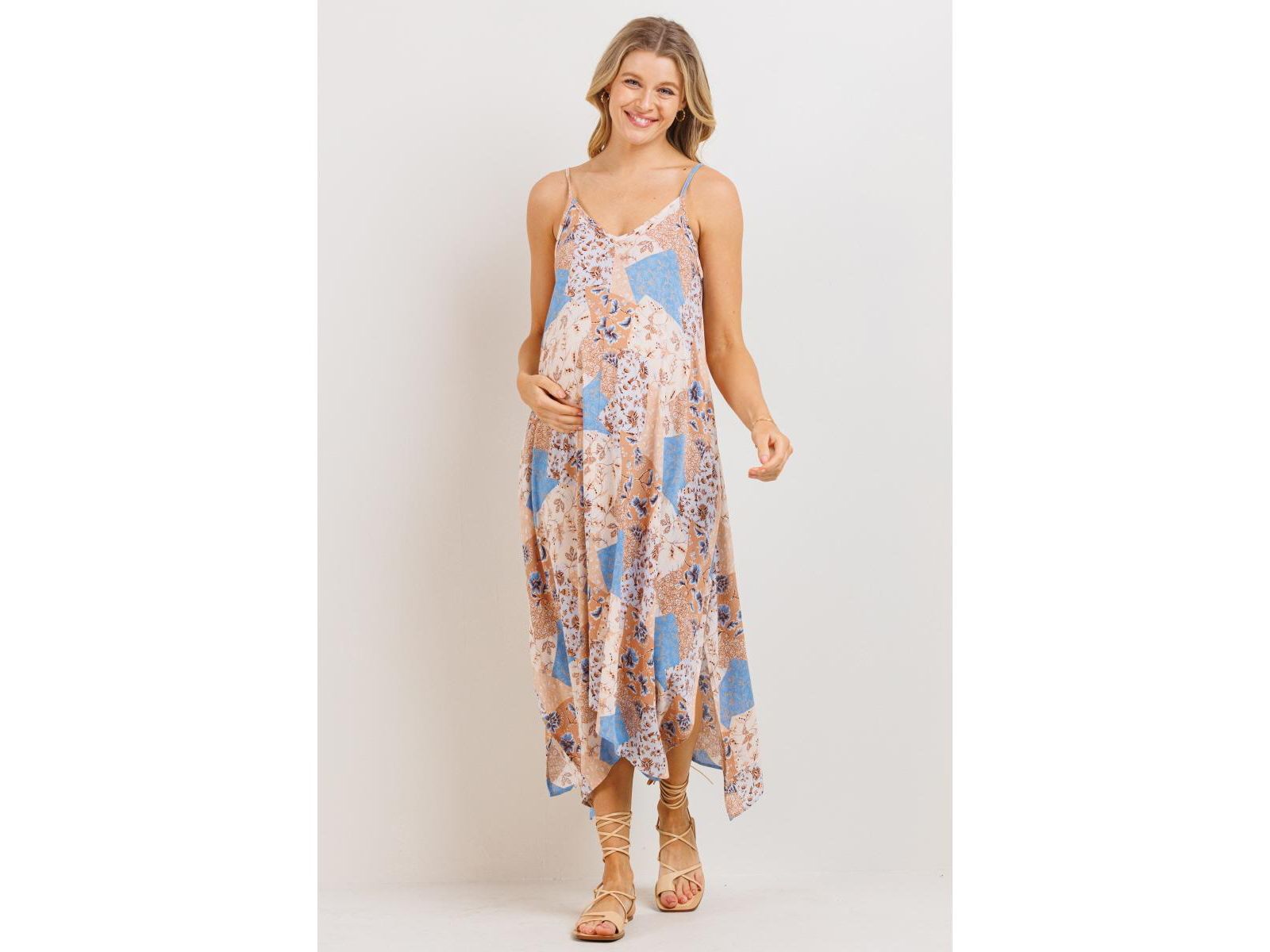 Женское миди-платье Hello Miz Maternity Floral со спагетти-бретелями и карманами