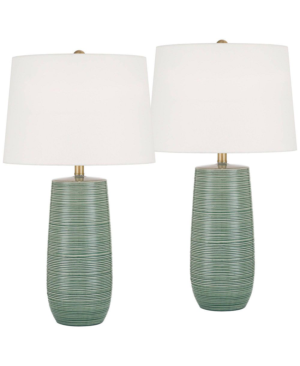 360 Lighting Kerry 28 1/2" High Stripes Ceramic Table Lamp Set of 2