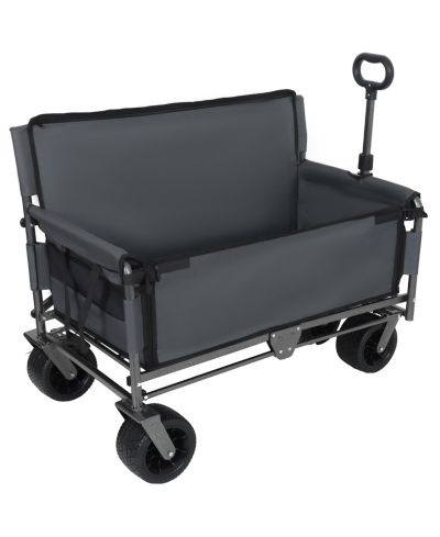 Mondawe 3-in-1 Convertible Folding Storage Wagon Utility Carts w/ 500LBS Capacity, 180L Space, All-Terrain Wheels for Outdoor Use