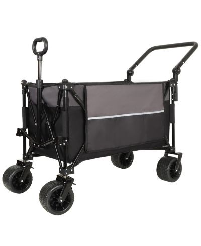 Mondawe Multi-Functional Folding Storage Wagon Utility Carts w/ 360degree(s) All-Terrain Wheels, Adjustable Handle, Large Capacity