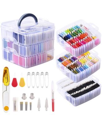 GNUADZ 201 Pack Embroidery Floss Kit Organizer Box Friendship Bracelets DIY Craft Gift
