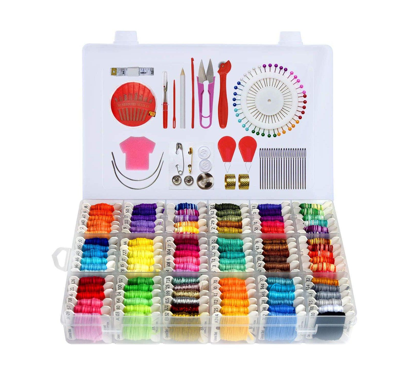 GNUADZ 108pieces  Embroidery Floss Kit Organizer Box Friendship Bracelet Tools