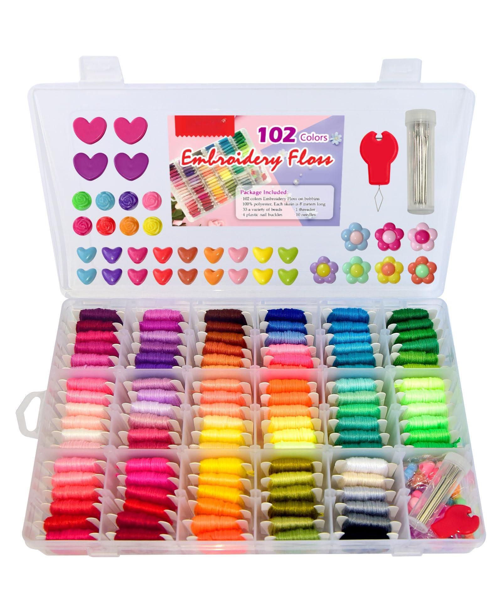GNUADZ 102 Embroidery Floss Cross Stitch Thread Craft Kit