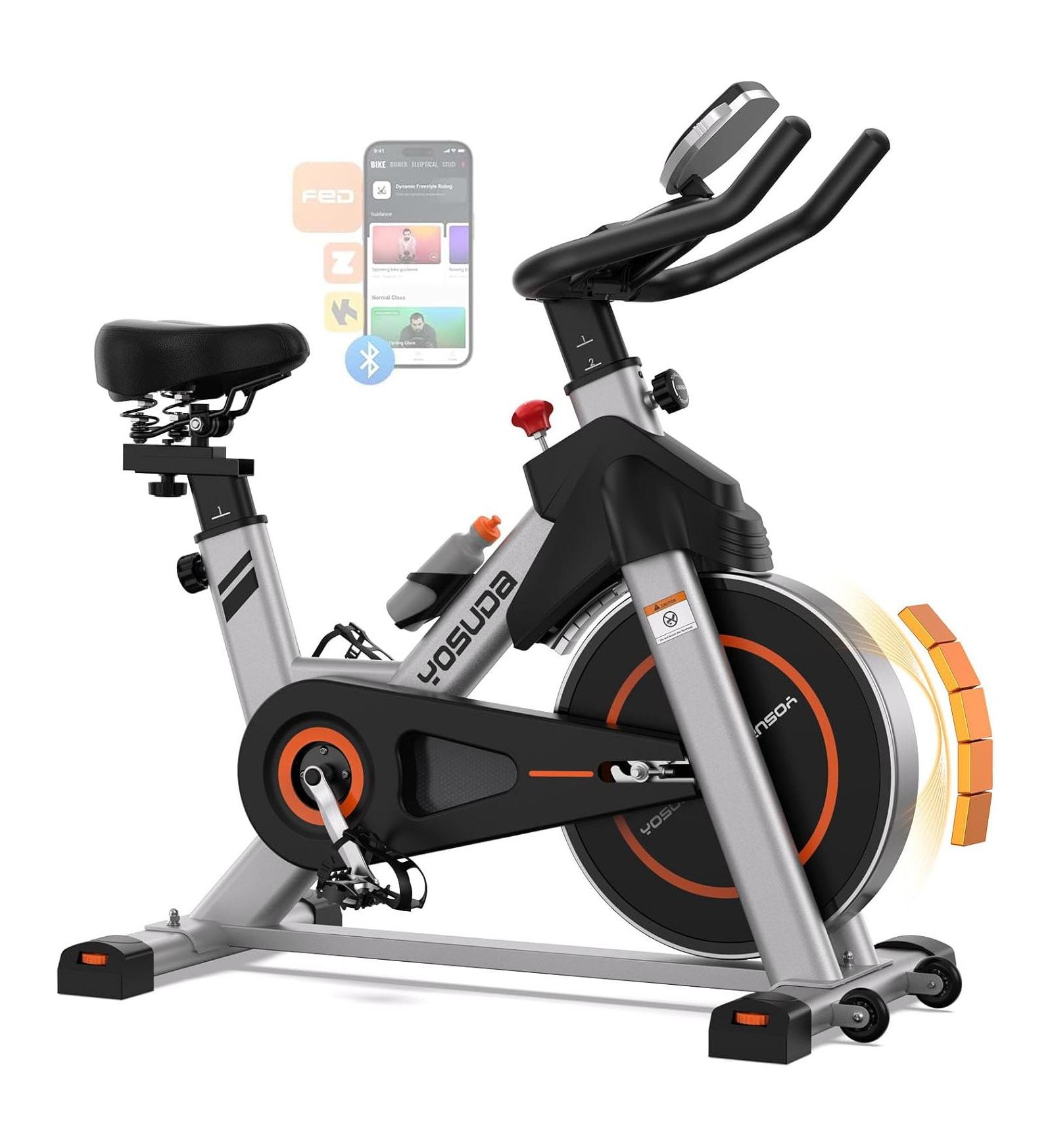 FED FITNESS Magnetic 2.0 Premium велотренажер, бесшумное магнитное сопротивление, грузоподъемность 300lb, стационарный тренажер для дома