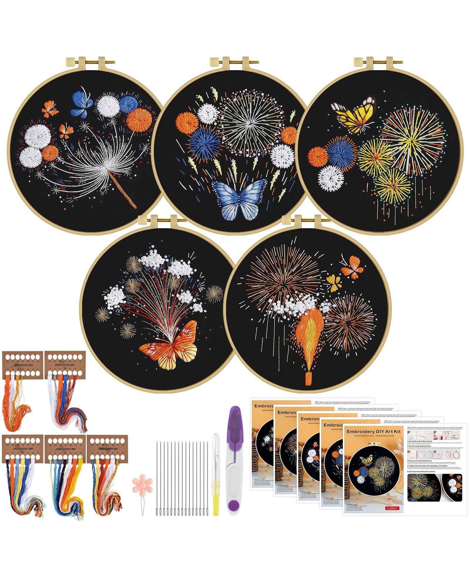 Набор для вышивания GNUADZ 5 наборов Fireworks Butterfly для начинающих