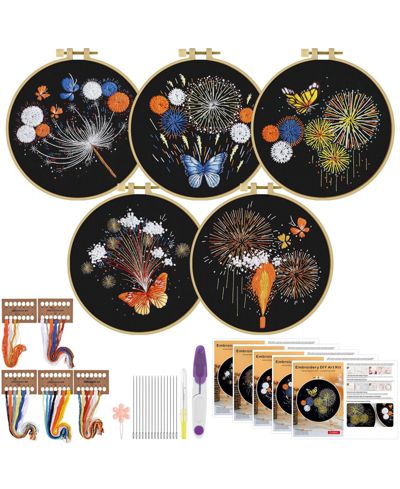 Набор для вышивания GNUADZ 5 наборов Fireworks Butterfly для начинающих