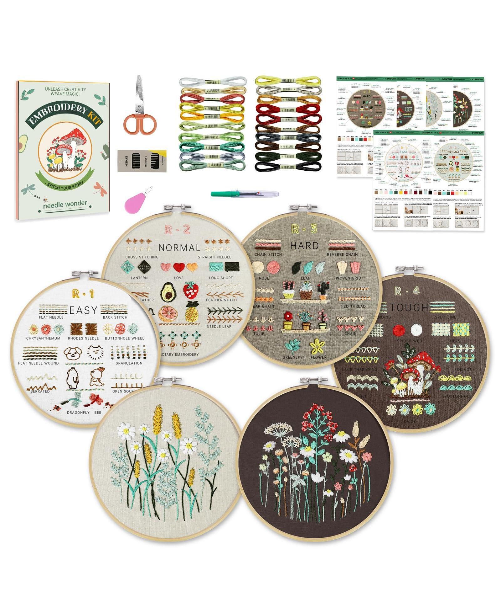 Набор для вышивания GNUADZ 6 Stage Embroidery Kit Beginners