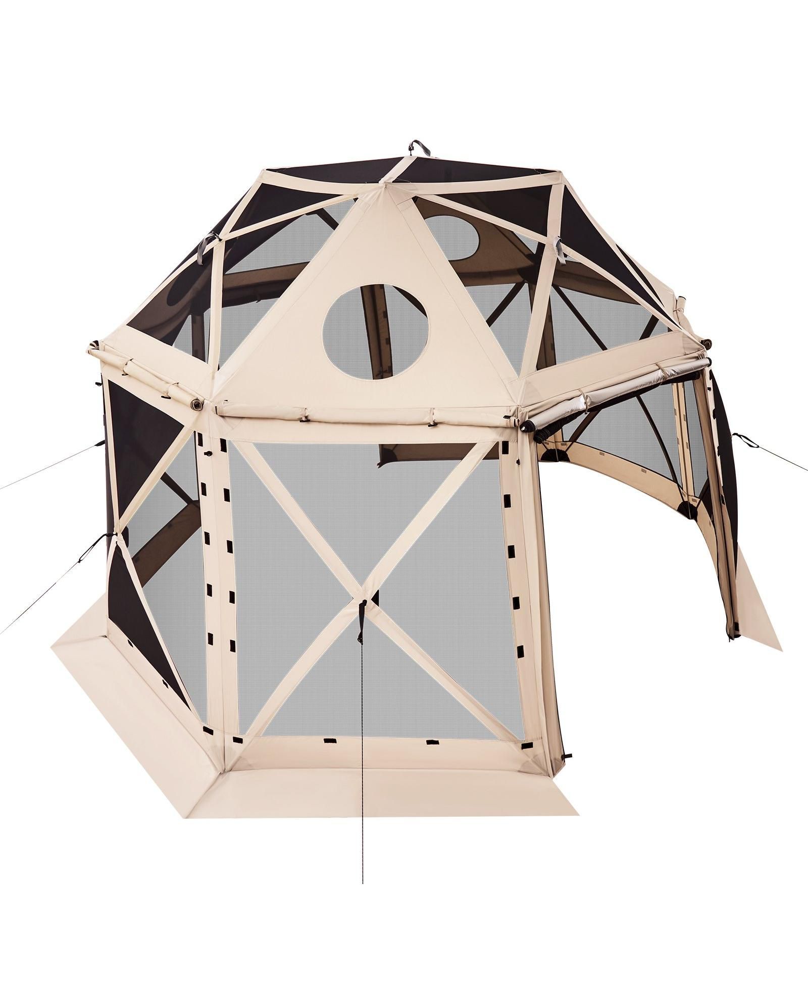 GOUUN Pop Up 13-Sided Spherical Gazebo Screen Tent 12x12 ft with Removable Top and Carry Bag
