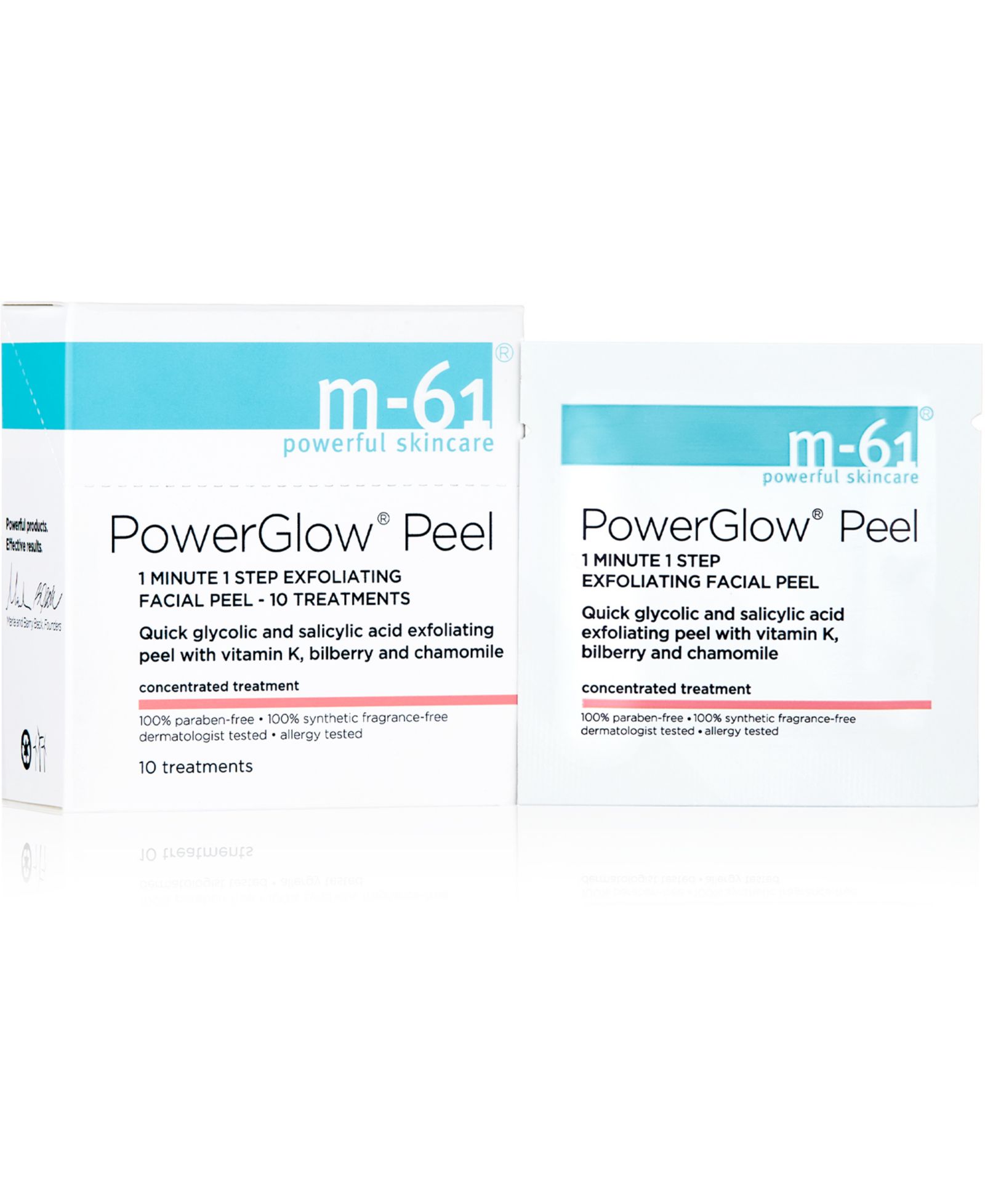 m-61 by Bluemercury PowerGlow Peel 1 Minute 1 Step Exfoliating Facial Peel, 10 процедур