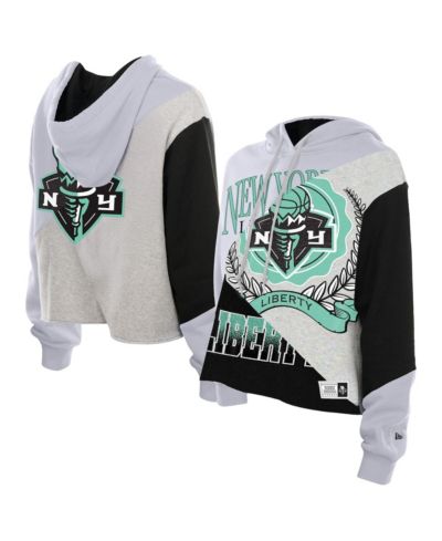 New Era Women's New York Liberty Color Block Cropped Boxy Hoodie