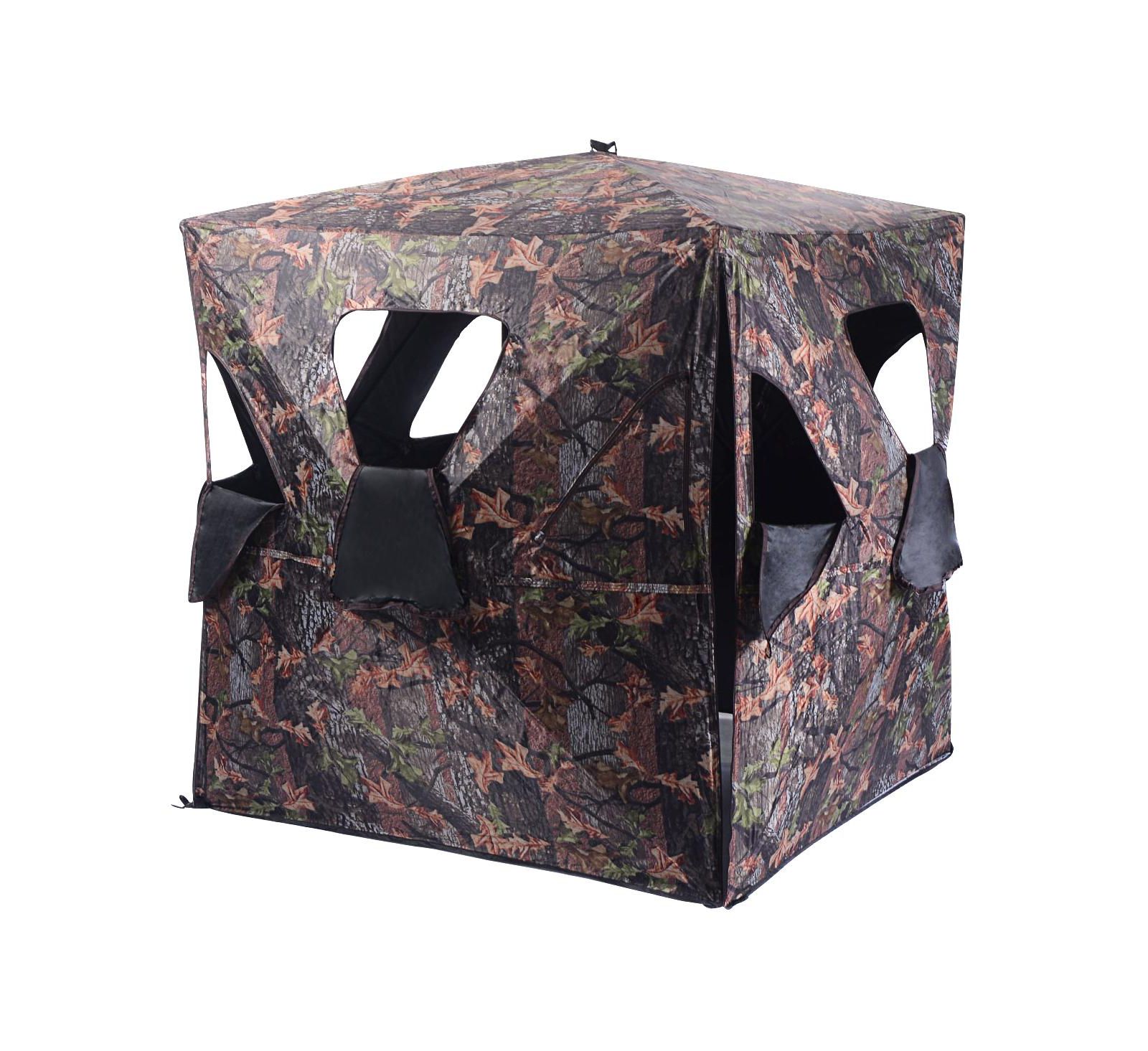 GOUUN Pop Up Hunting Ground Blind, Portable Deer and Turkey Camouflage Concealment Tent with Carry Bag