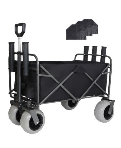 Складская тележка Mondawe 500lbs Foldable Steel с водонепроницаемым контейнером и держателями для удочек