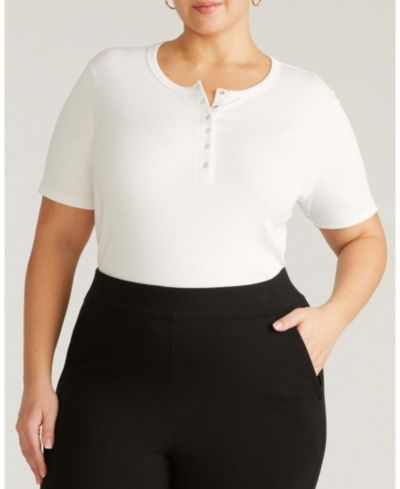 Футболка Henley Universal Standard Plus Size Ribbed Tee