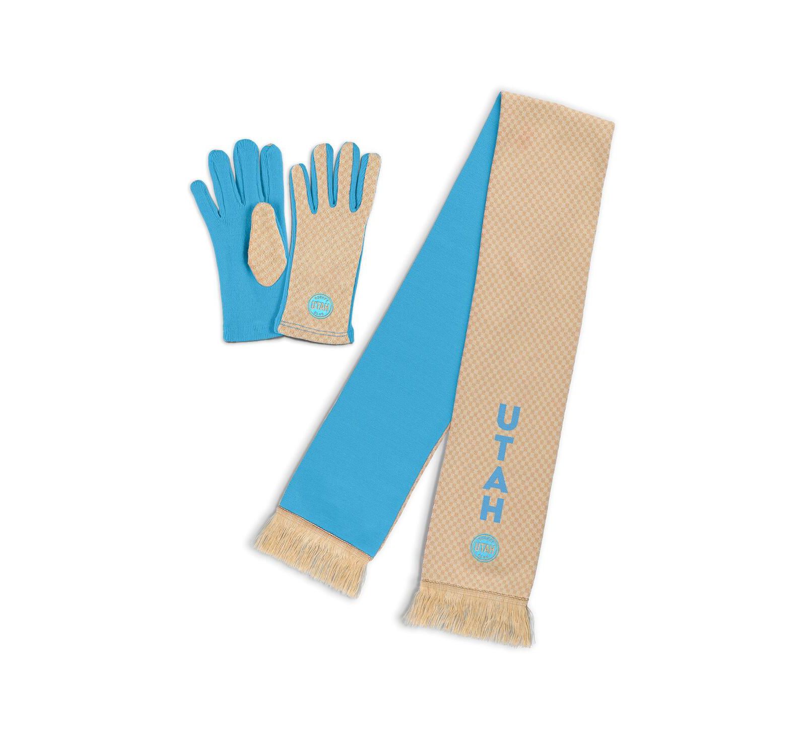 WEAR by Erin Andrews Women's Utah Mammoth Tonal Microcheck Scarf & Glove Set