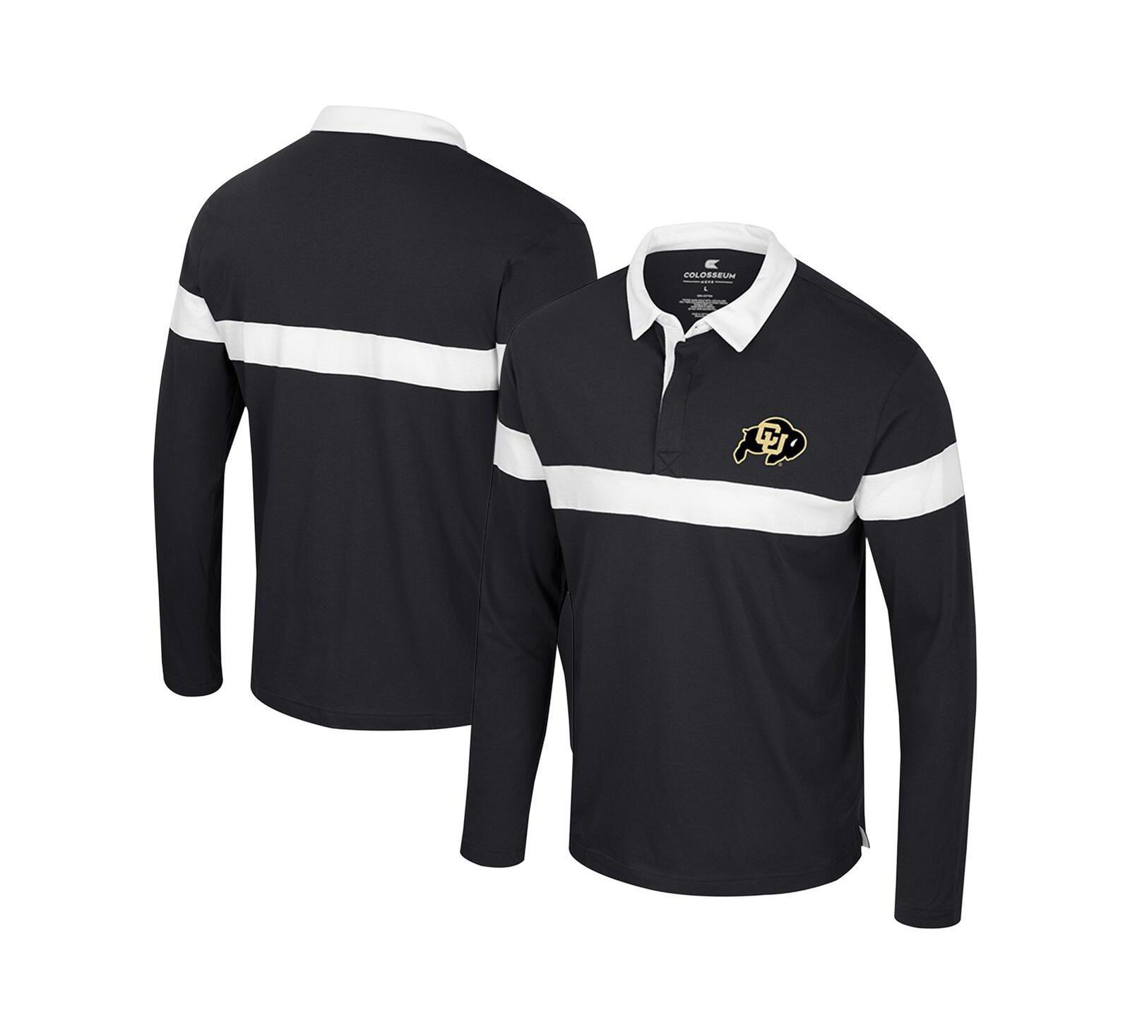 Colosseum Мужская черная рубашка поло с длинным рукавом Colorado Buffaloes Too Cool For School