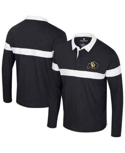 Colosseum Мужская черная рубашка поло с длинным рукавом Colorado Buffaloes Too Cool For School