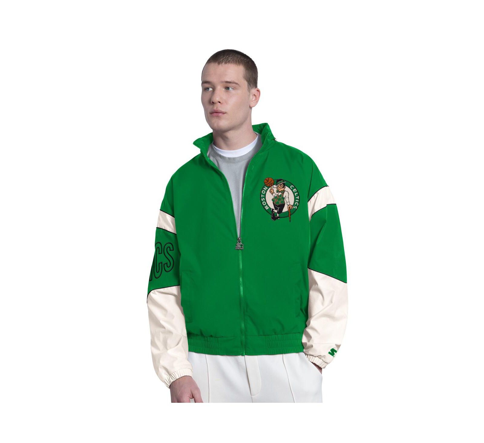 Starter Men's Green Boston Celtics The Gust Full-Zip Hooded Jacket