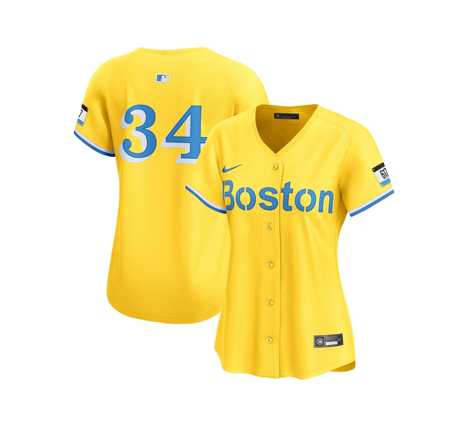 Nike Женская джерси Nike David Ortiz Gold Boston Red Sox City Connect Limited