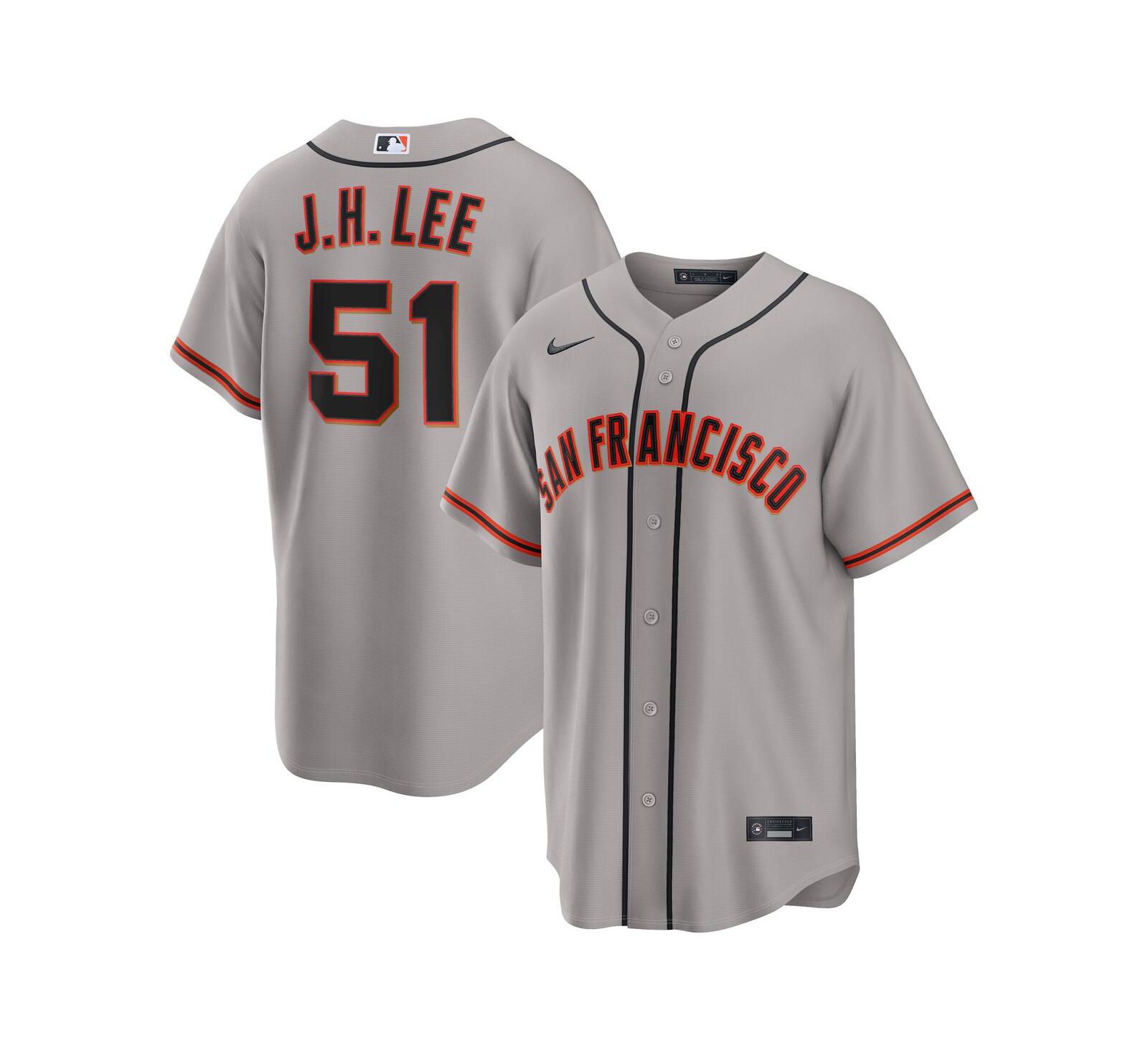 Nike Мужской Jung Hoo Lee Gray San Francisco Giants Road Replica Jersey