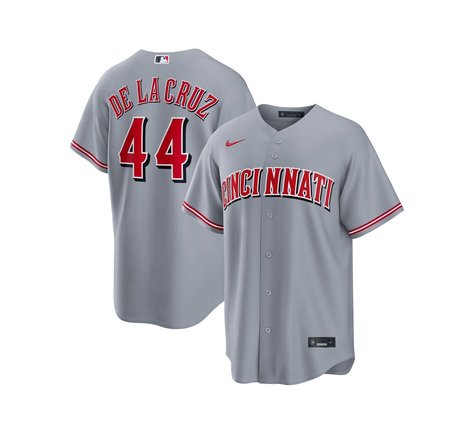Nike Мужская джерси Cincinnati Reds Elly De La Cruz Gray Road Replica