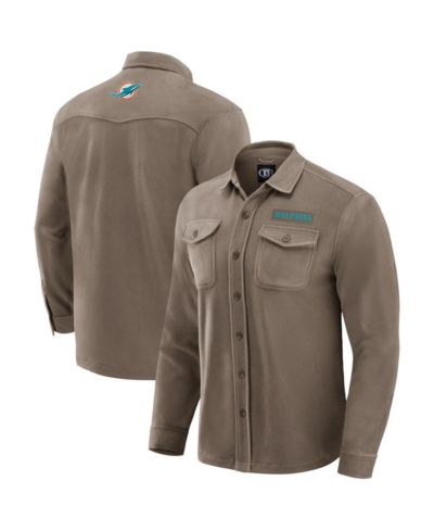 Fanatics Мужская бежевая рубашка из Polar Fleece Miami Dolphins