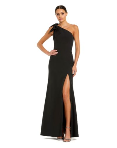Женское вечернее платье Mac Duggal Petite Crepe One Shoulder With Bow