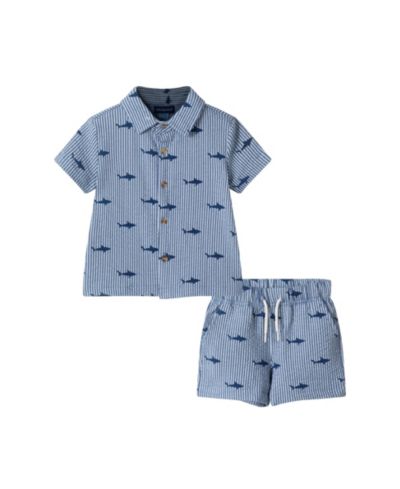 Детский комплект Andy & Evan Infant Boys Shark Buttondown и Shorts Cabana