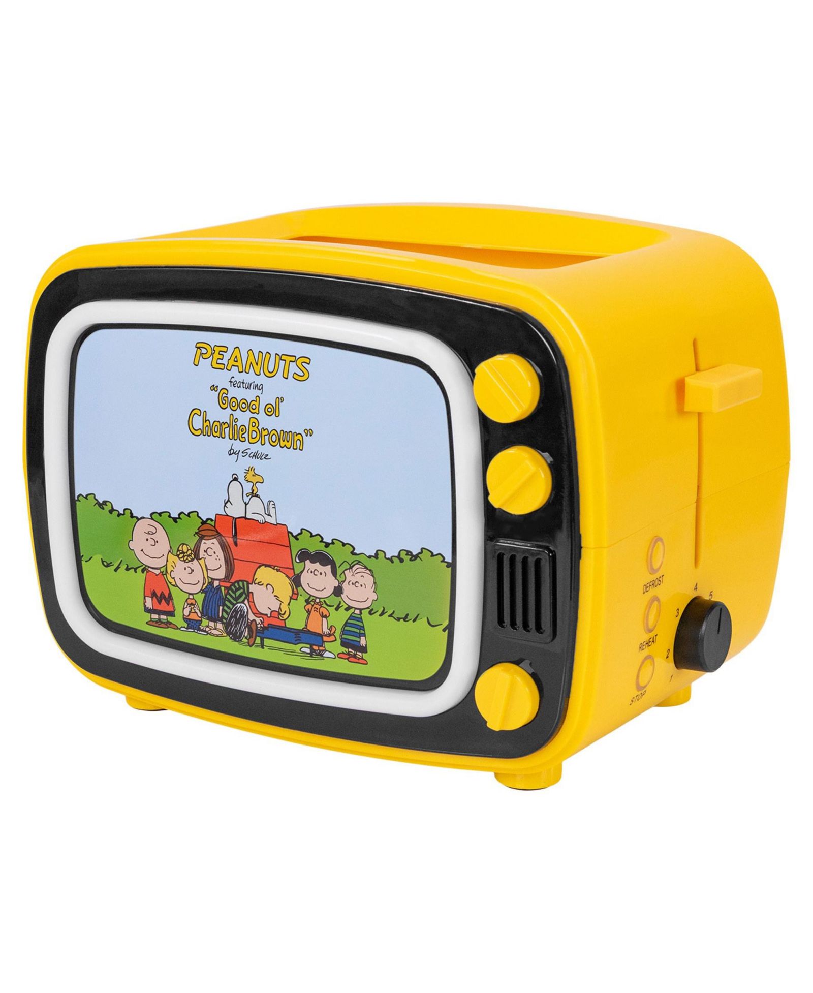 Uncanny Brands Peanuts Retro TV Toaster with Light Up Frame