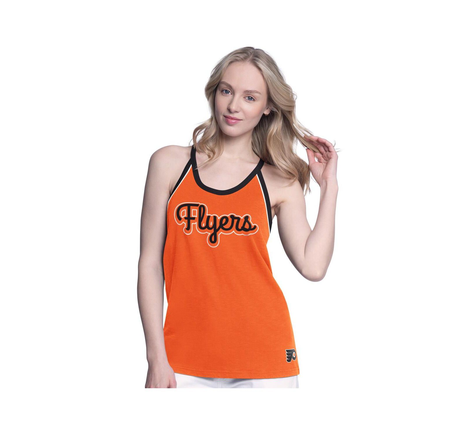 Майка G-III 4Her by Carl Banks Women's оранжевая Philadelphia Flyers с открытой спиной