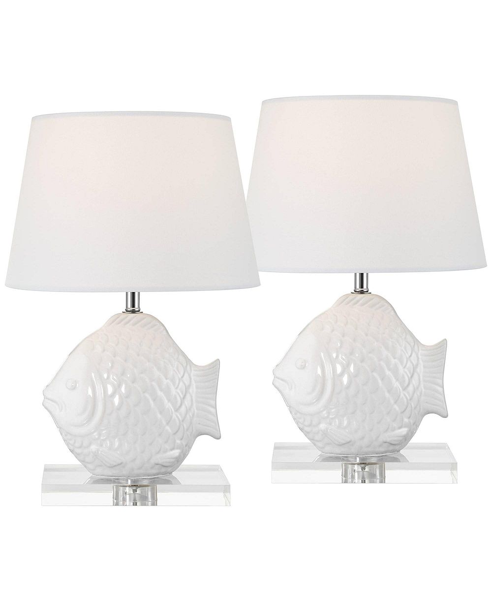 Набор из 2 керамических ламп 360 Lighting Finely 13 1/2"H Tropical Fish