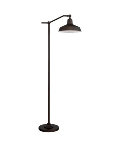 Напольный светильник 360 Lighting Downbridge с USB-портом для зарядки, высота 61", купол из сатинового металла, для гостиной и чтения