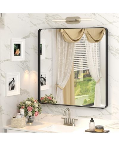 Apmir зеркало для ванной комнаты 32" x 32" с закаленным стеклом и алюминиевой рамой