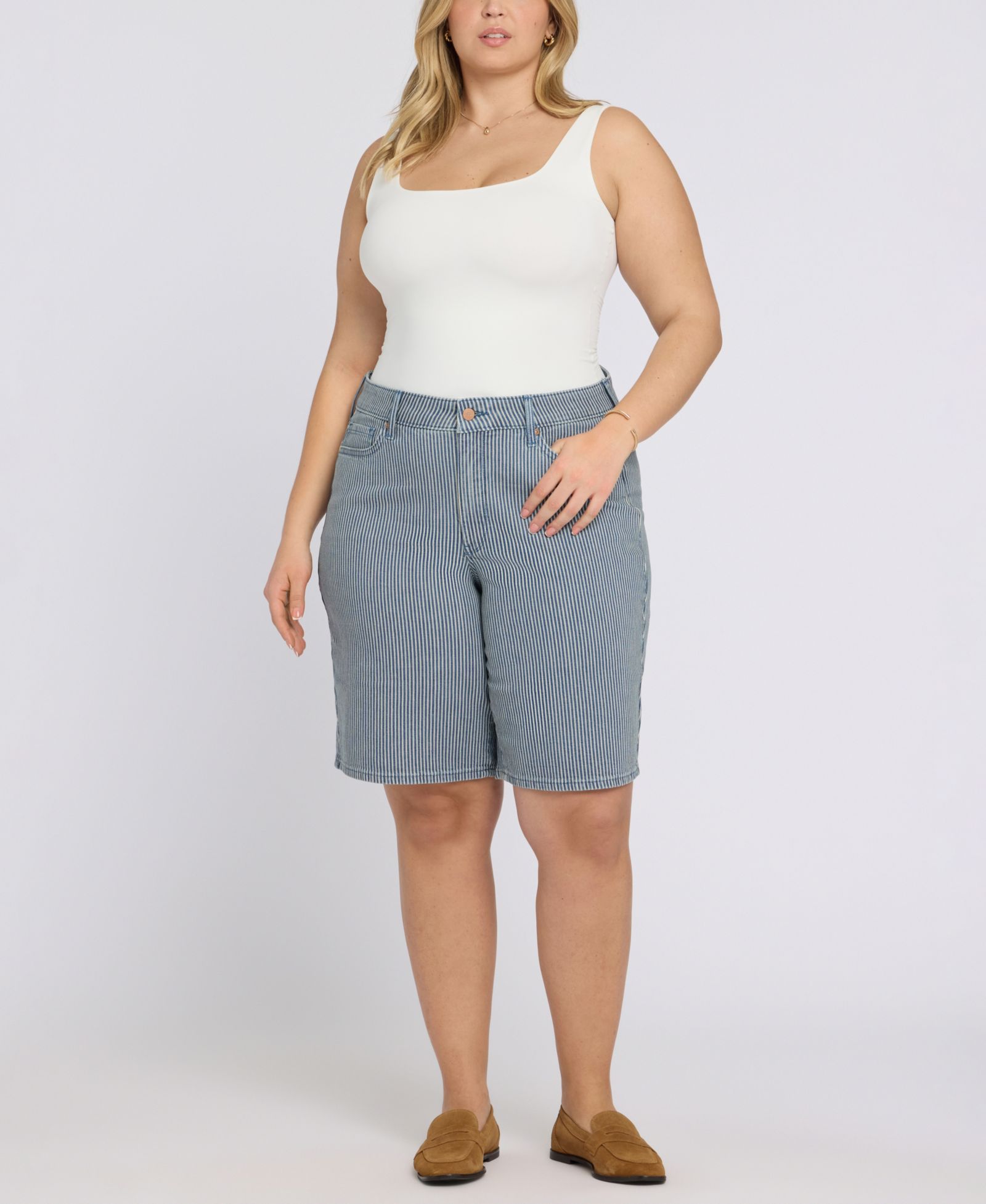 NYDJ Plus Size Lilly Mid-Rise Shorts with Lift Tuck Technology